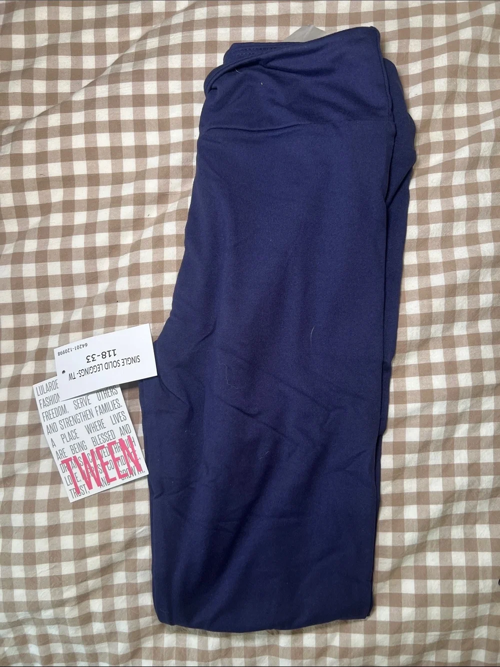 LuLaRoe Tween Navy Blue Solid Leggings